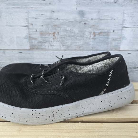 Hey Dude Conway Sport Mesh Slip On Sneakers White Black Speckles Mens Size 11 - Picture 3 of 11